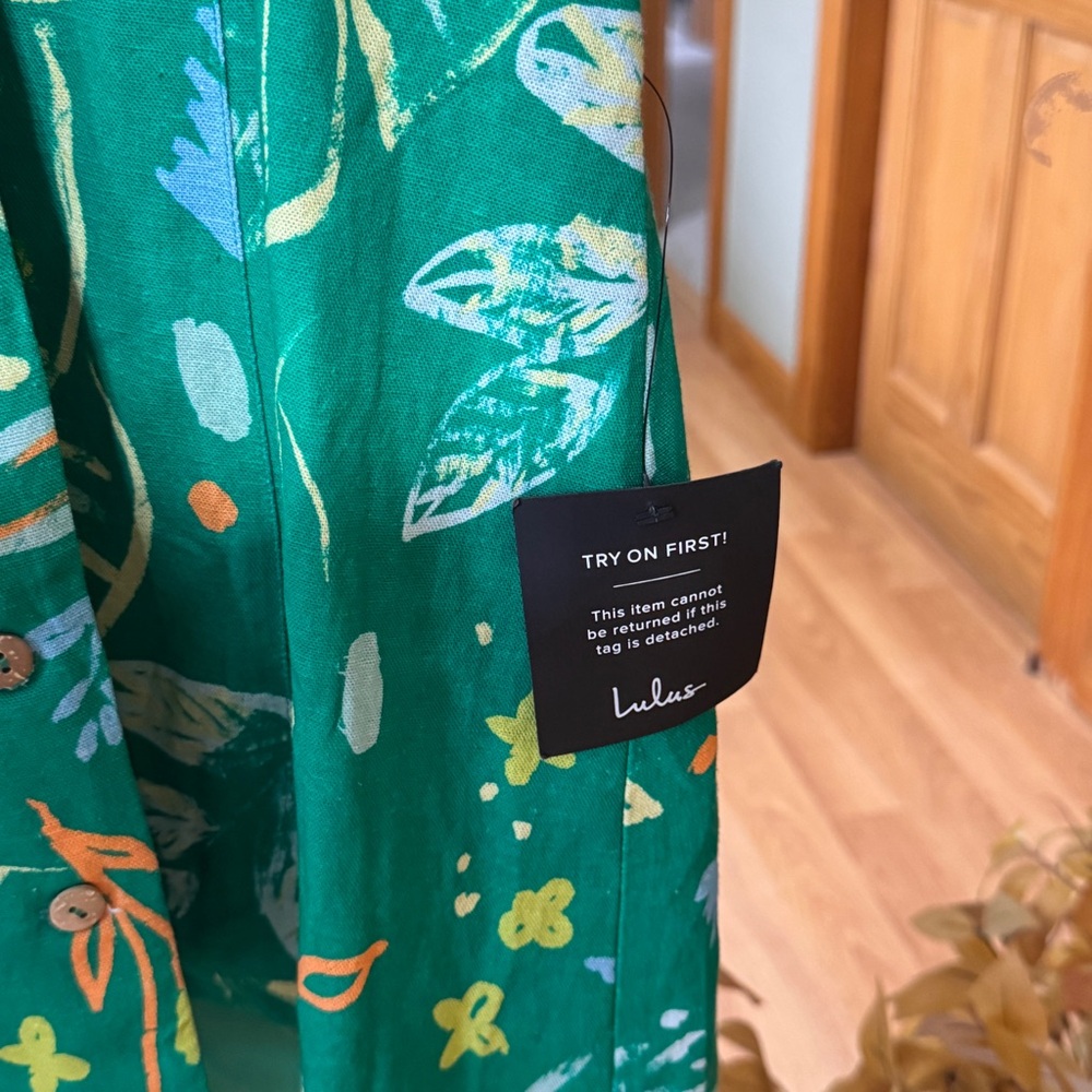 Lulu's Green Floral Print Sleeveless Mini Dress - Picture 6 of 9